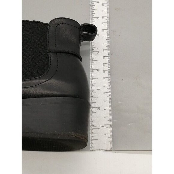 Steve Madden Womens‎ Ankle Boot Dicey Black Leather Pull On Elastic Gussets 8.5 - Picture 8 of 11